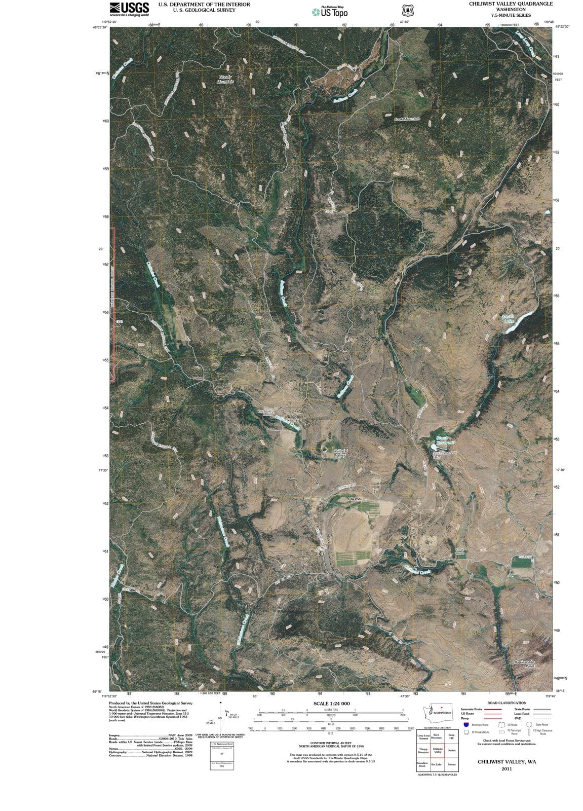 2011 Chiliwist Valley, WA - Washington - USGS Topographic Map