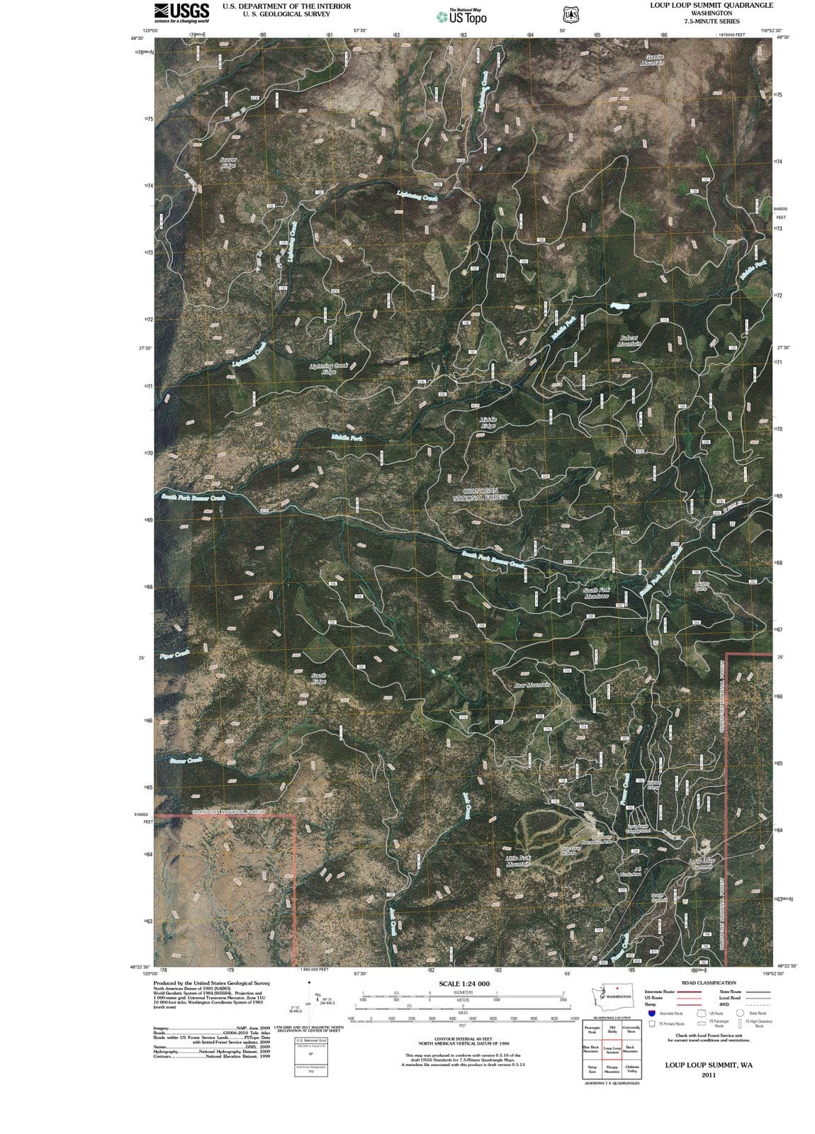 2011 Loup Loup Summit, WA - Washington - USGS Topographic Map