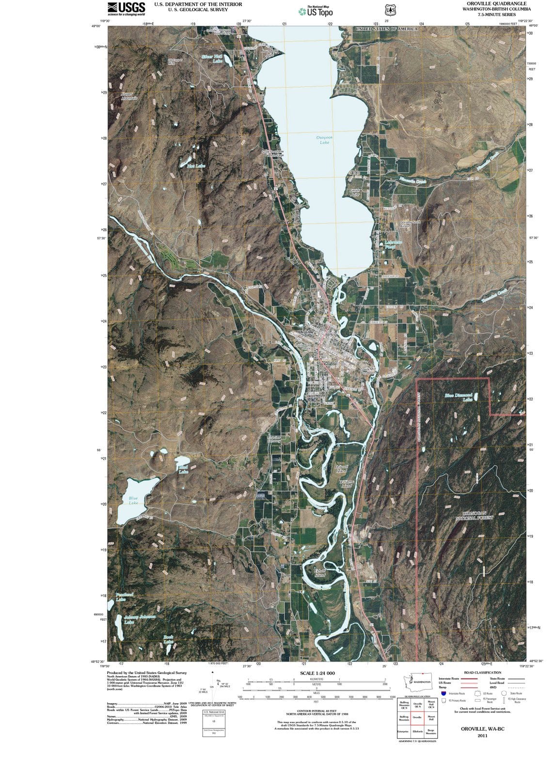 2011 Oroville, WA - Washington - USGS Topographic Map
