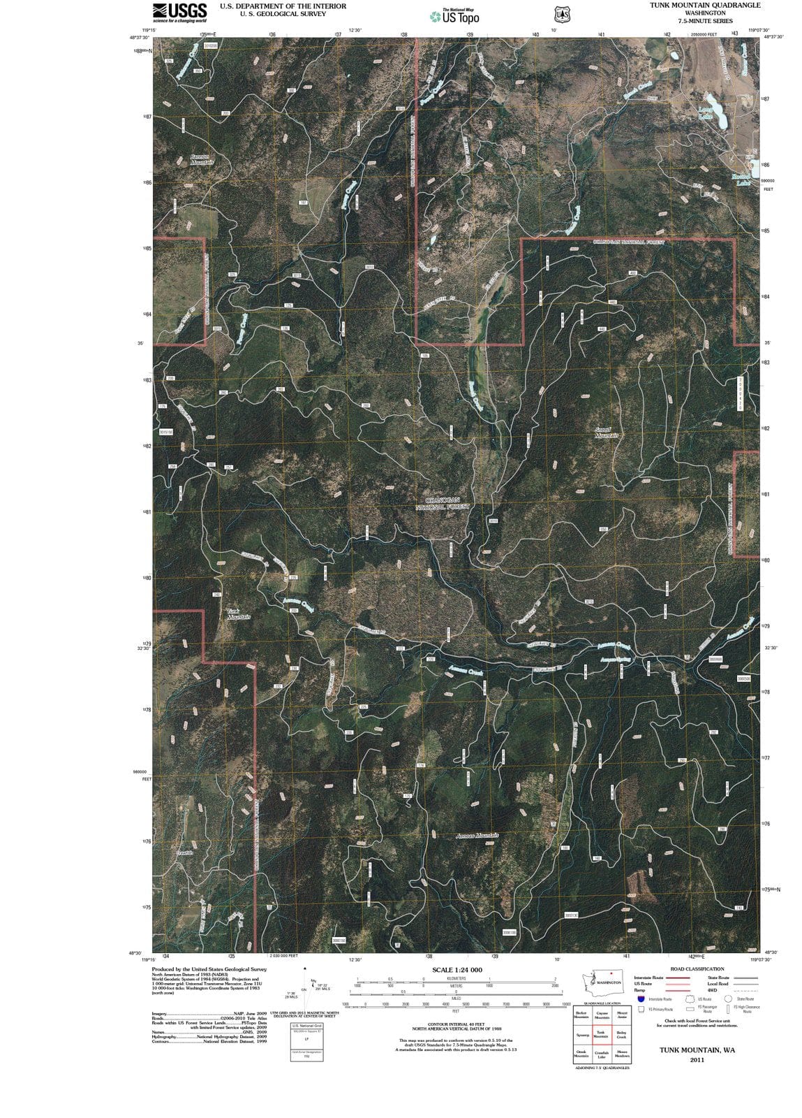 2011 Tunk Mountain, WA - Washington - USGS Topographic Map