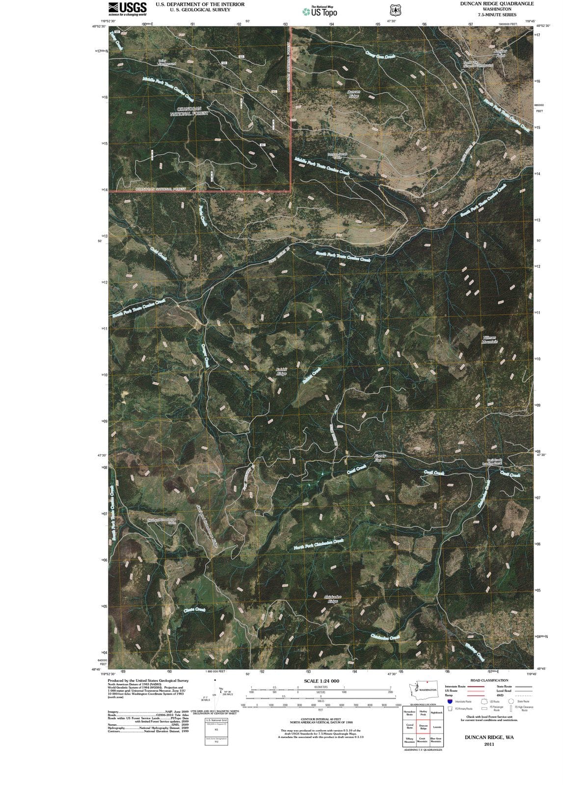 2011 Duncan Ridge, WA - Washington - USGS Topographic Map