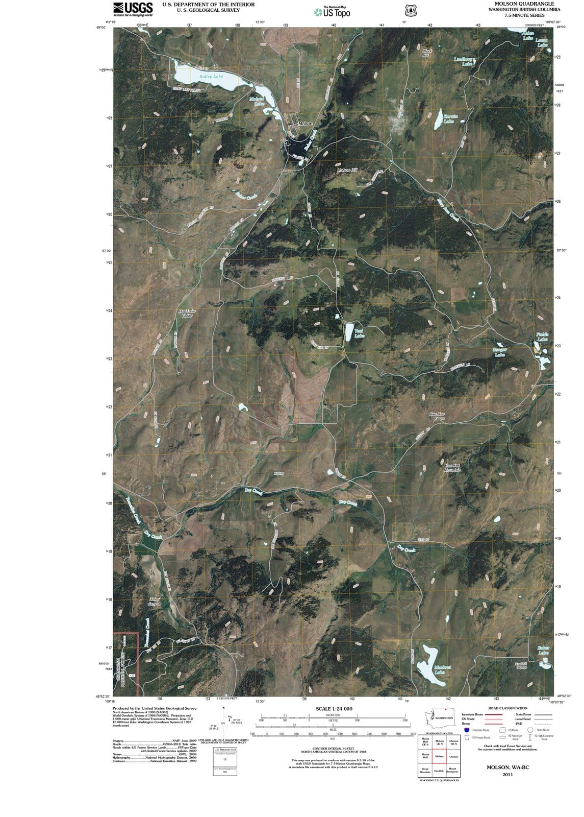 2011 Molson, WA - Washington - USGS Topographic Map