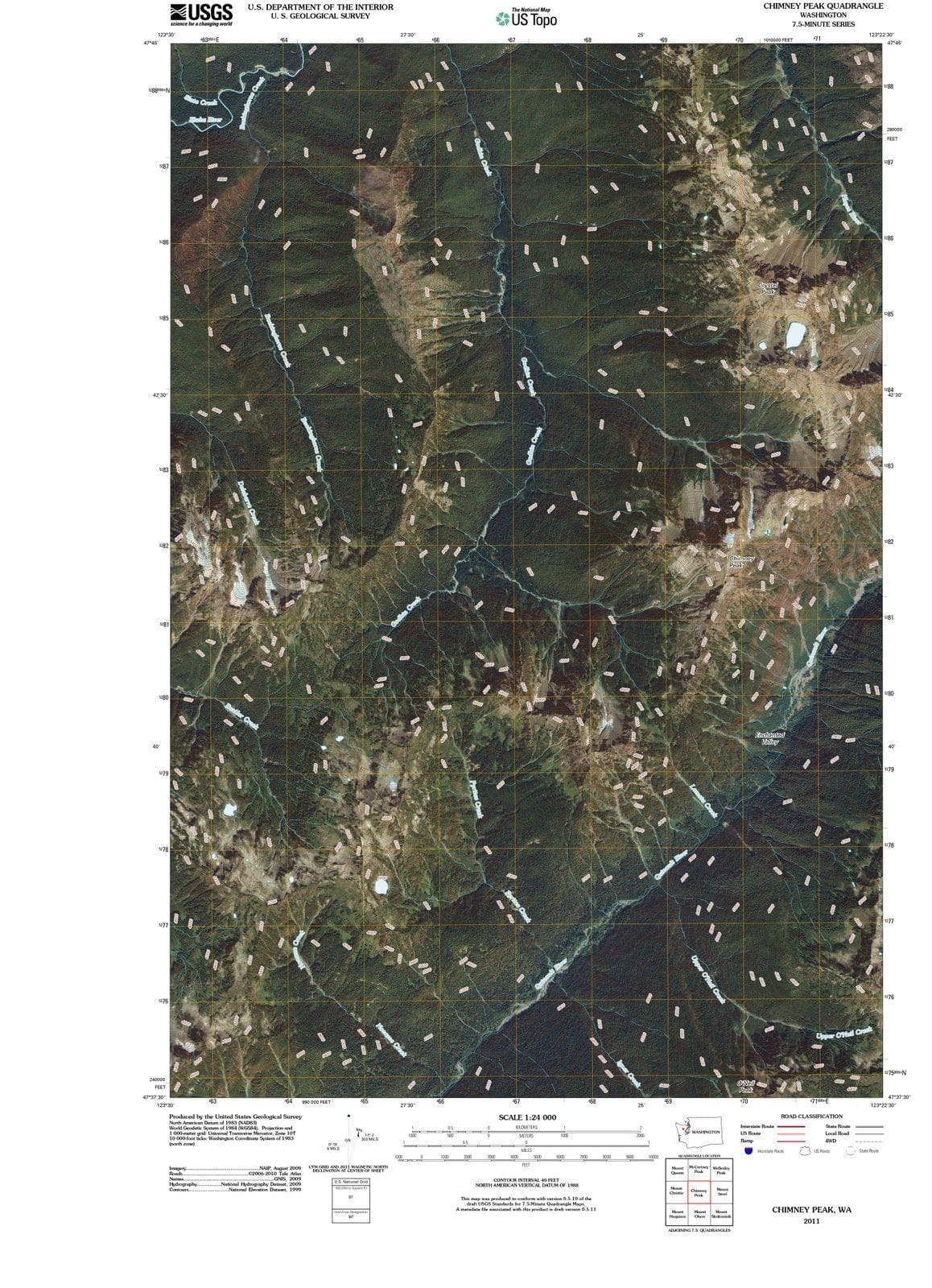 2011 Chimney Peak, WA - Washington - USGS Topographic Map