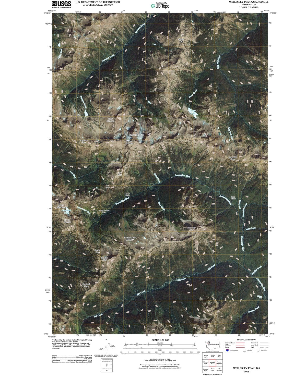 2011 Wellesley Peak, WA - Washington - USGS Topographic Map