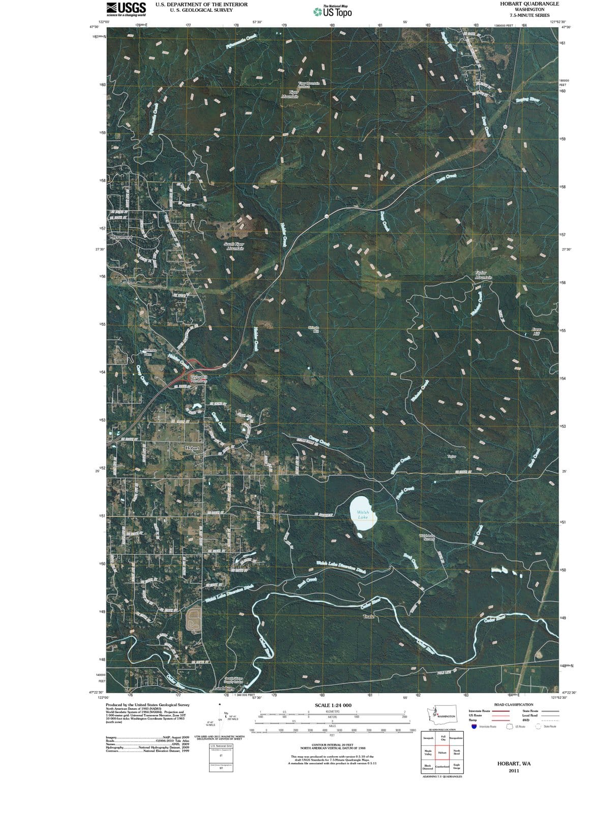 2011 Hobart, WA - Washington - USGS Topographic Map