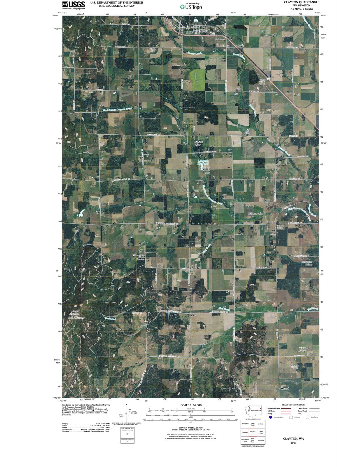 2011 Clayton, WA - Washington - USGS Topographic Map