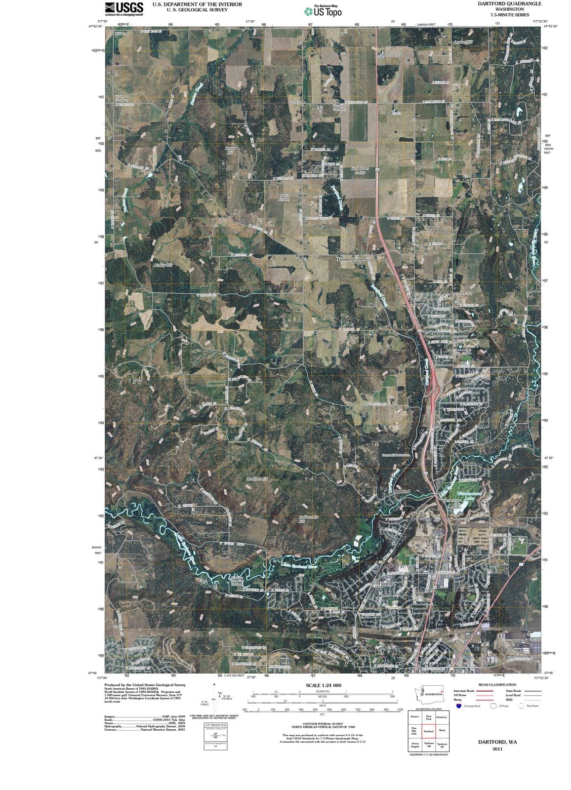2011 Dartford, WA - Washington - USGS Topographic Map