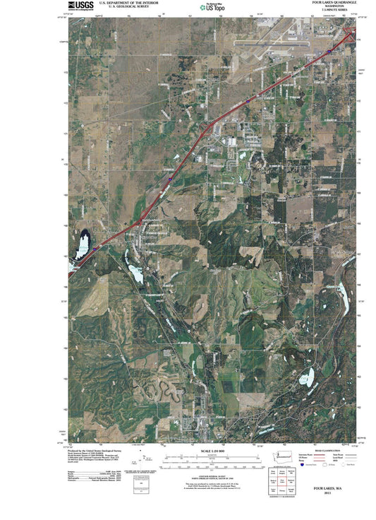 2011 Four Lakes, WA - Washington - USGS Topographic Map