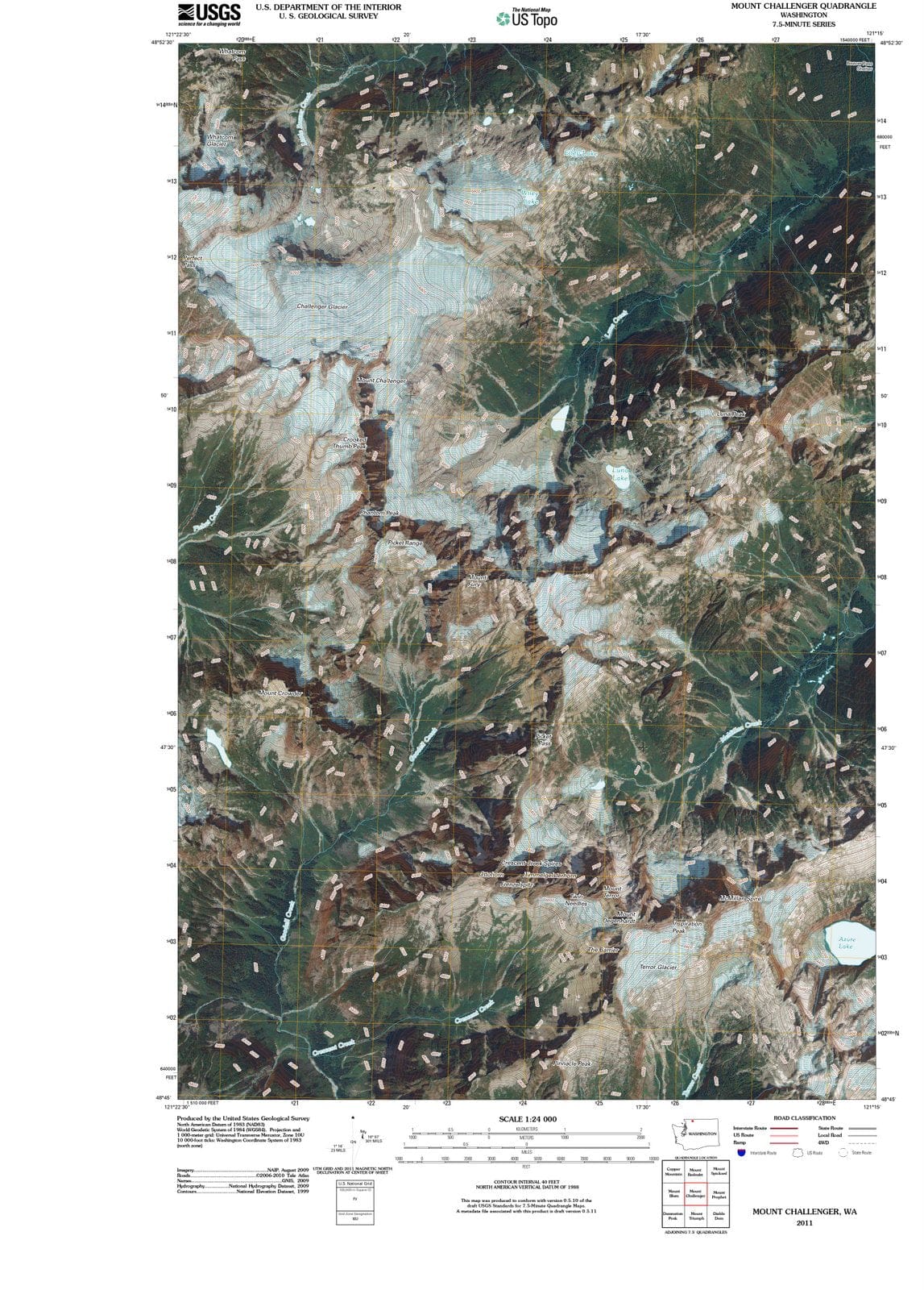 2011 Mount Challenger, WA - Washington - USGS Topographic Map