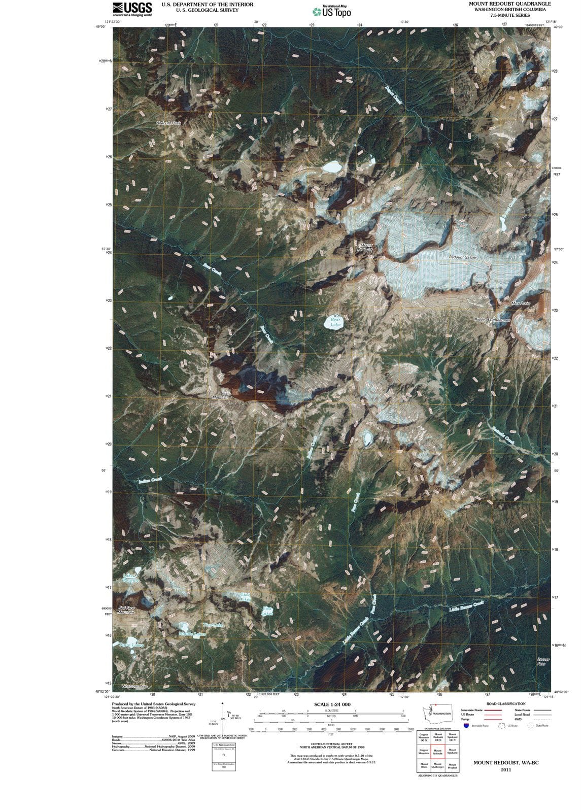 2011 Mount Redoubt, WA - Washington - USGS Topographic Map