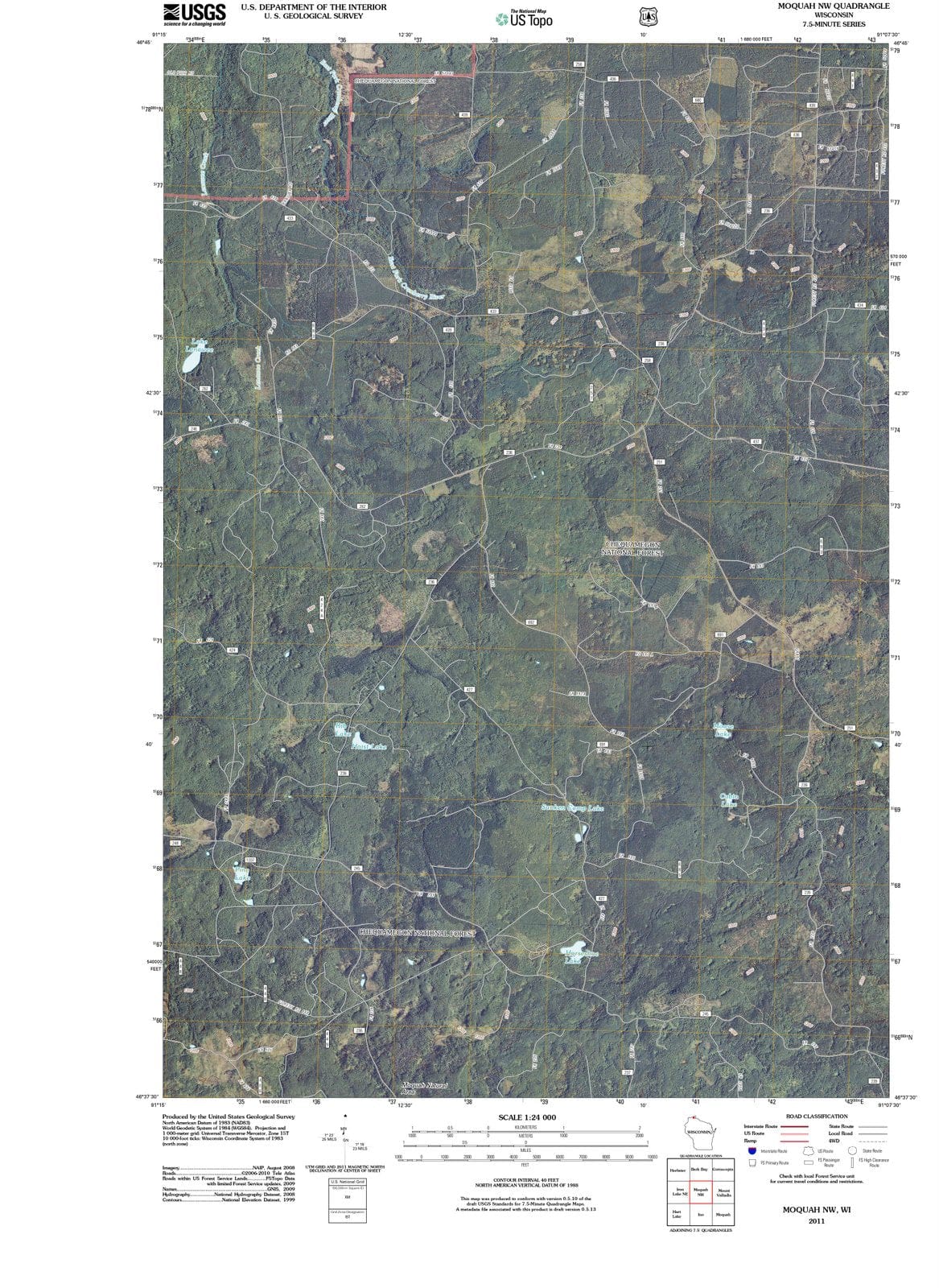 2011 Moquah, WI - Wisconsin - USGS Topographic Map v2
