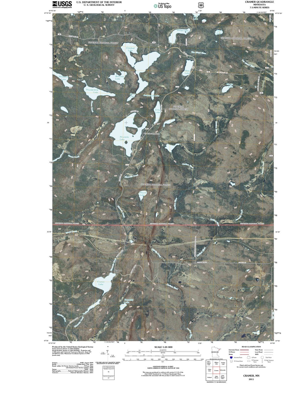 2011 Cramer, MN - Minnesota - USGS Topographic Map
