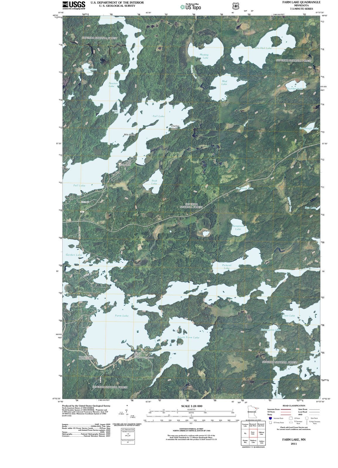 2011 Farm Lake, MN - Minnesota - USGS Topographic Map