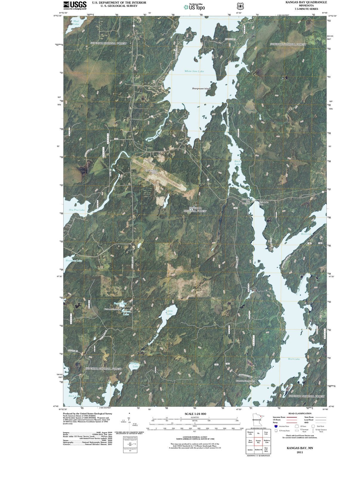 2011 Kangas Bay, MN - Minnesota - USGS Topographic Map