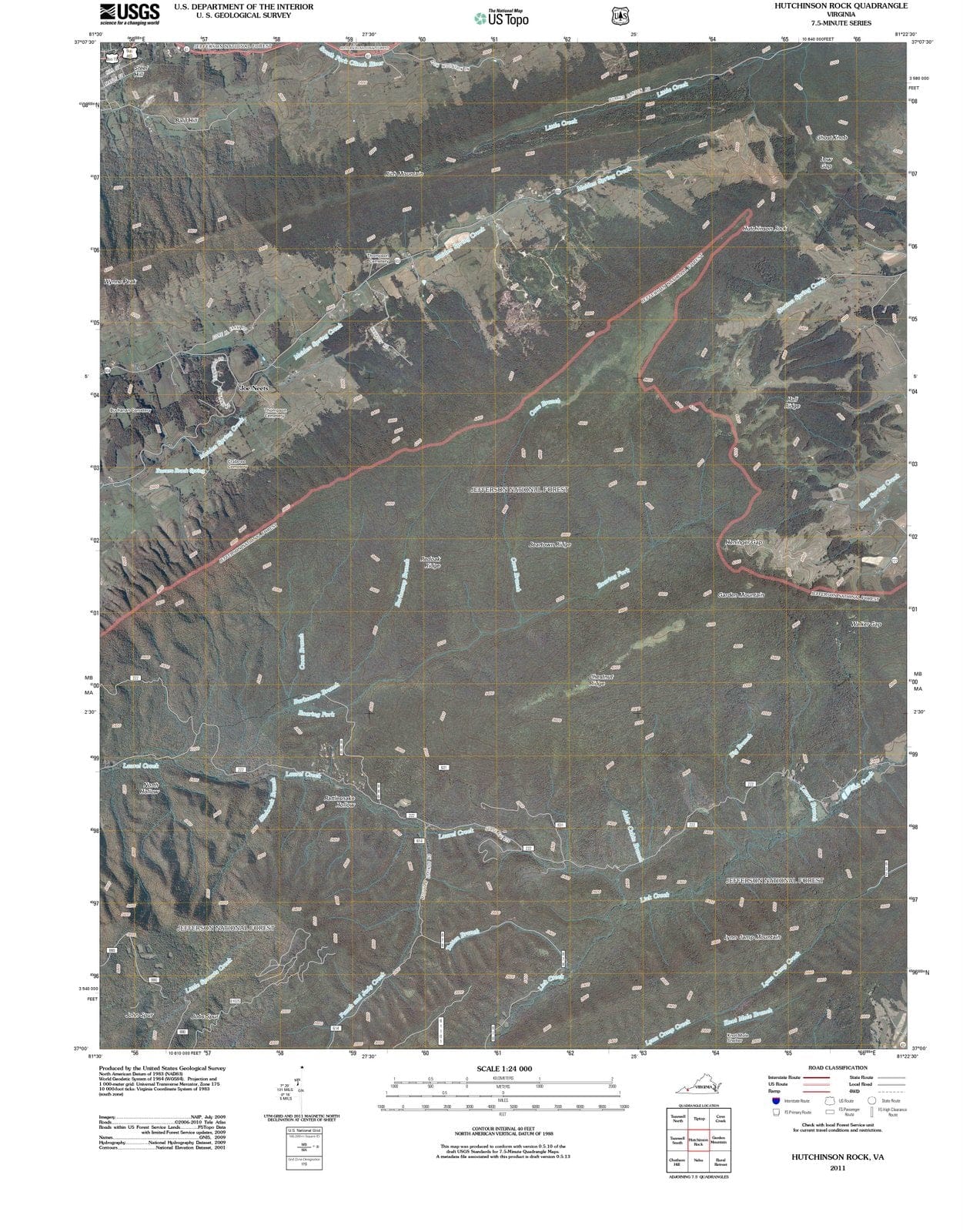 2011 Hutchinson Rock, VA - Virginia - USGS Topographic Map