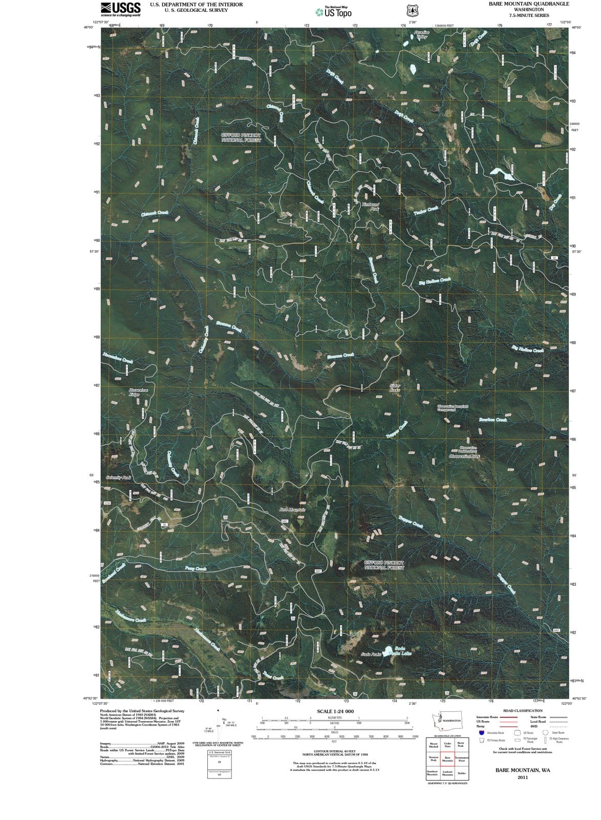 2011 Bare Mountain, WA - Washington - USGS Topographic Map
