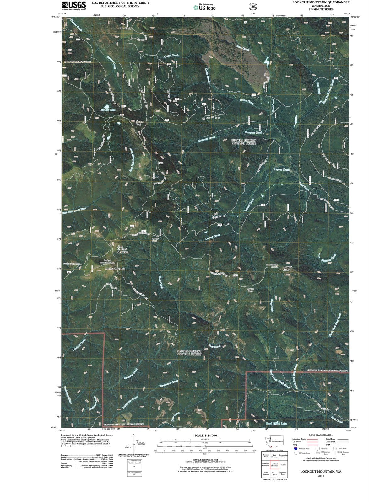 2011 Lookout Mountain, WA - Washington - USGS Topographic Map
