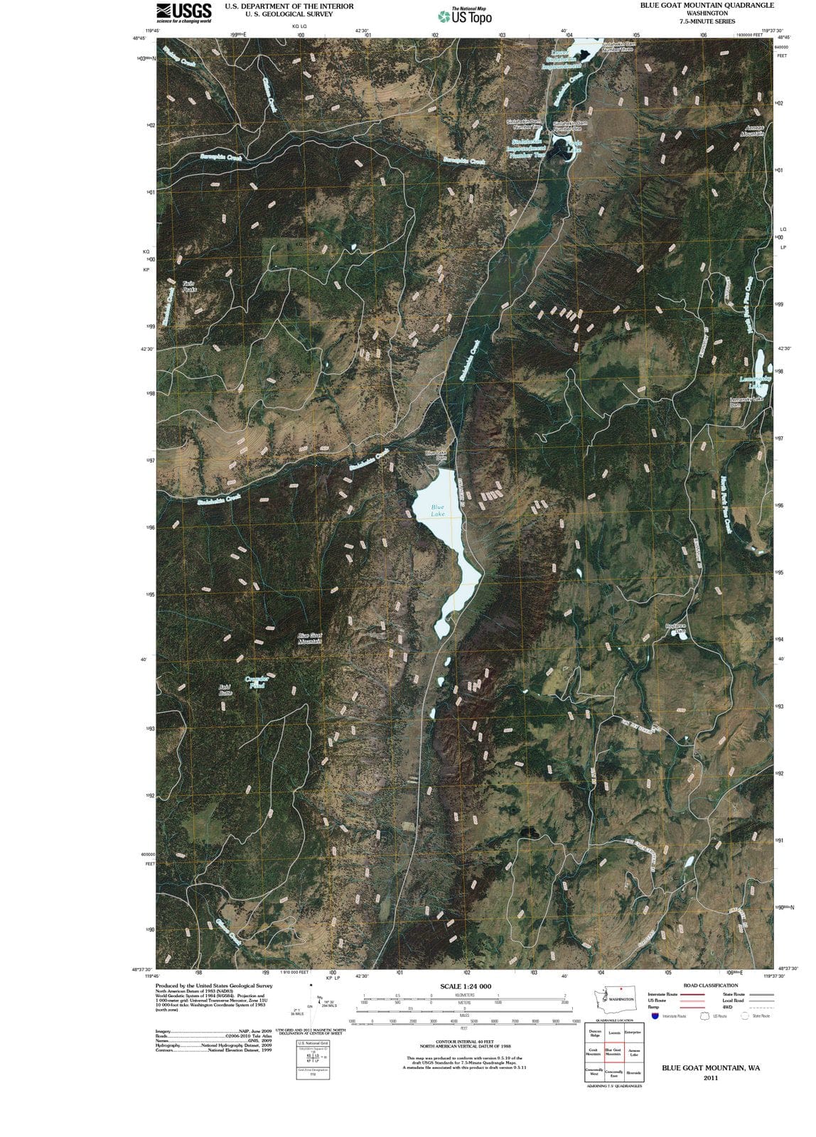 2011 Blue Goat Mountain, WA - Washington - USGS Topographic Map