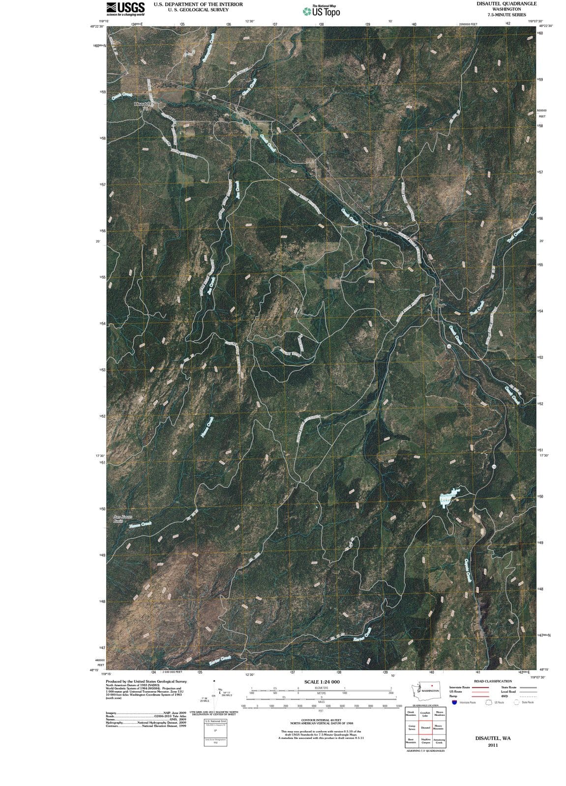 2011 Disautel, WA - Washington - USGS Topographic Map