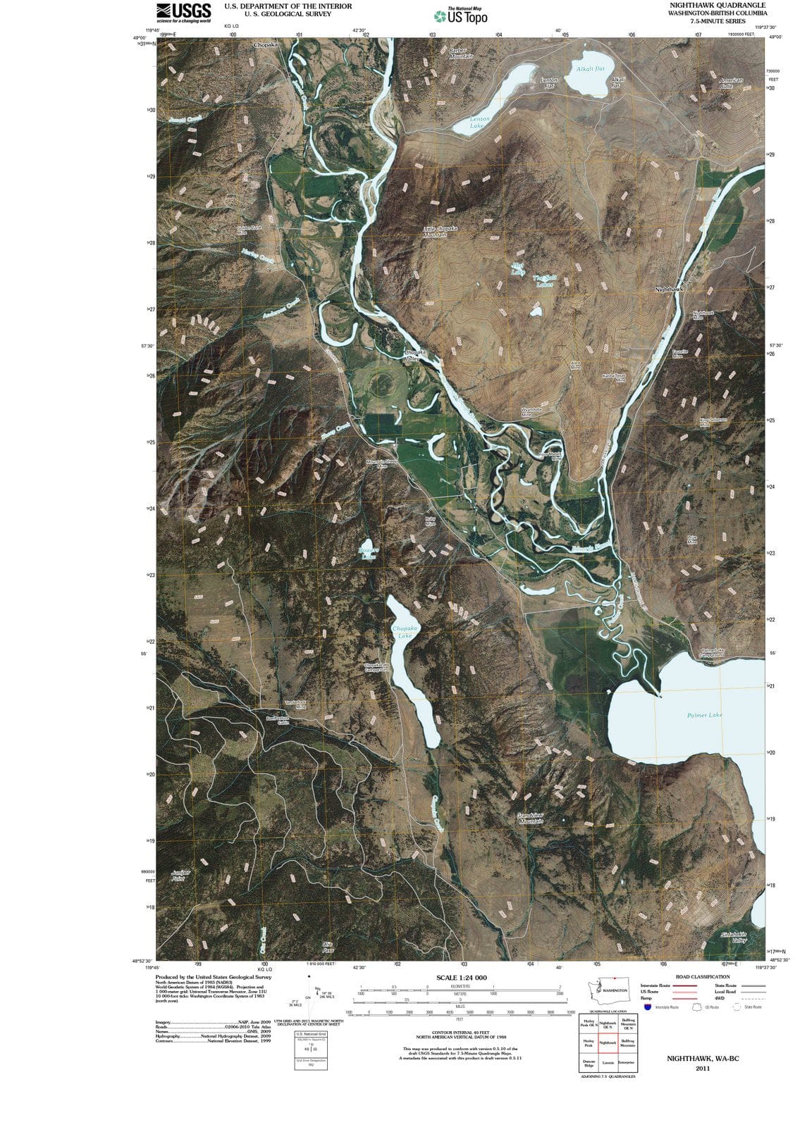 2011 Nighthawk, WA - Washington - USGS Topographic Map