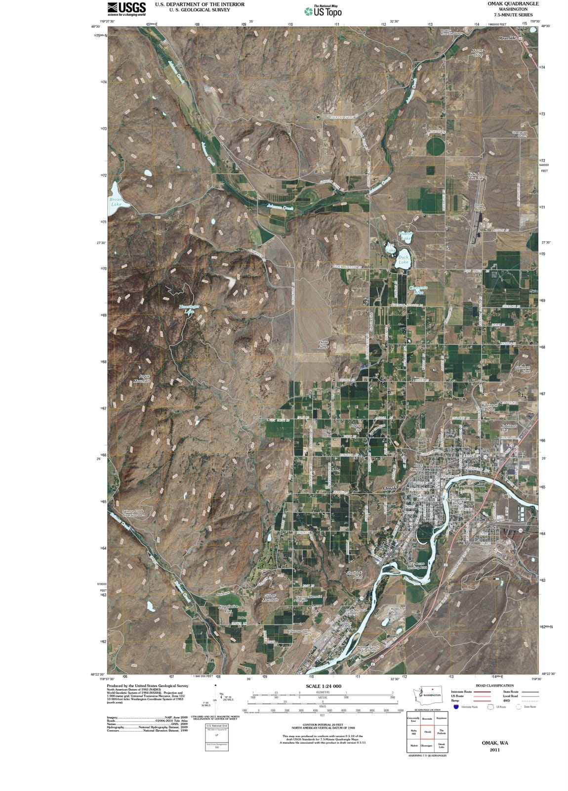 2011 Omak, WA - Washington - USGS Topographic Map