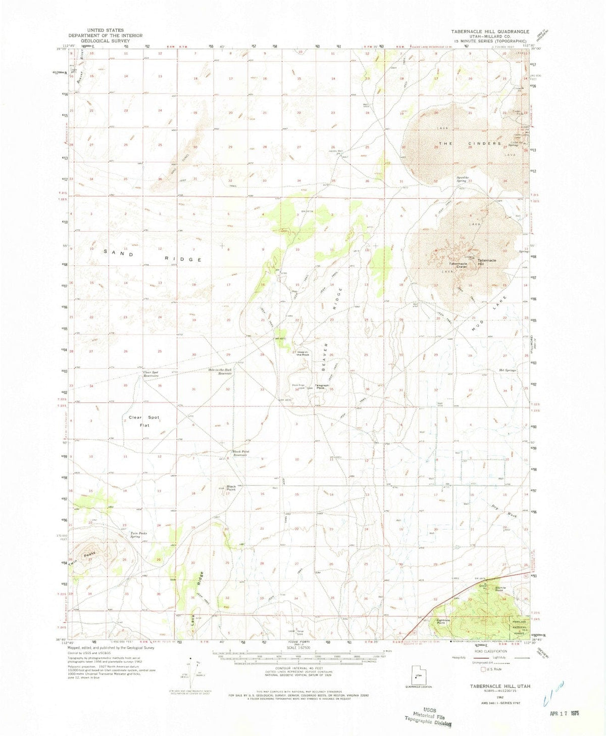 1962 Tabernacle Hill, UT - Utah - USGS Topographic Map