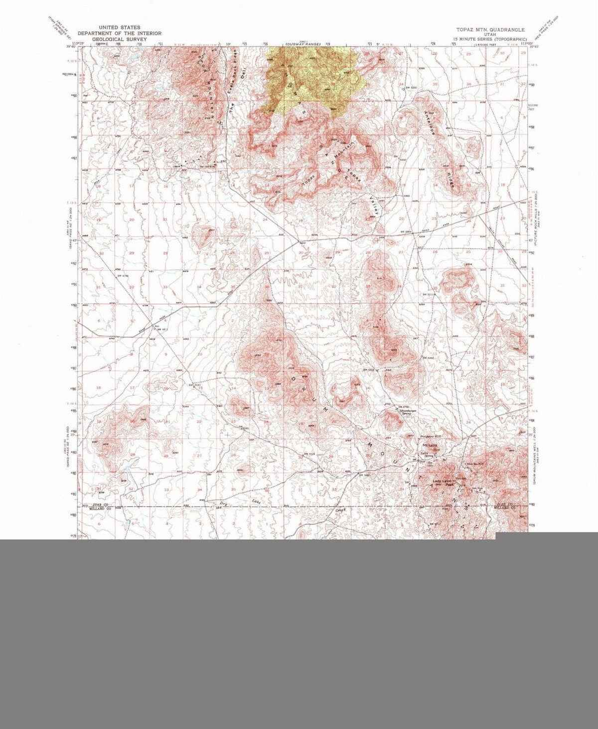 1953 Topaz MTN, UT - Utah - USGS Topographic Map