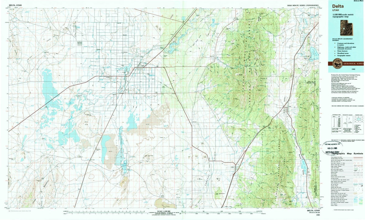1989 Delta, UT - Utah - USGS Topographic Map