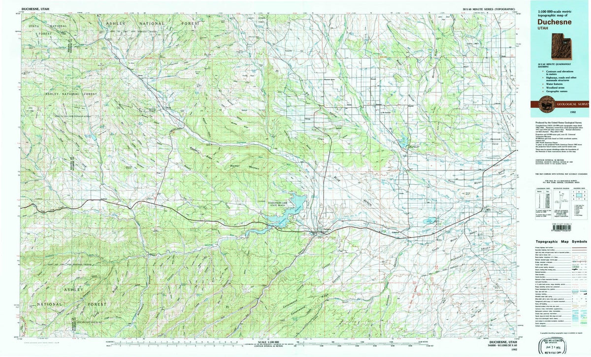 1982 Duchesne, UT - Utah - USGS Topographic Map