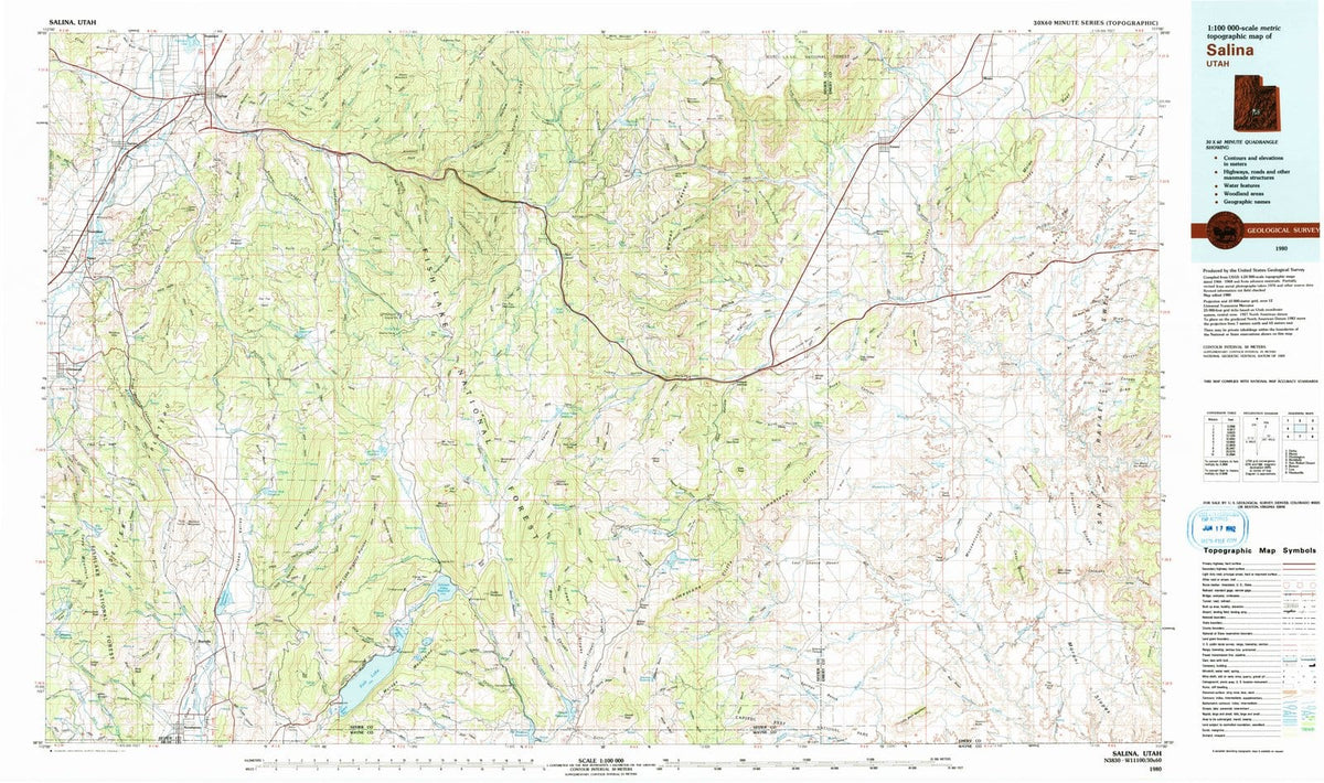 1980 Salina, UT - Utah - USGS Topographic Map