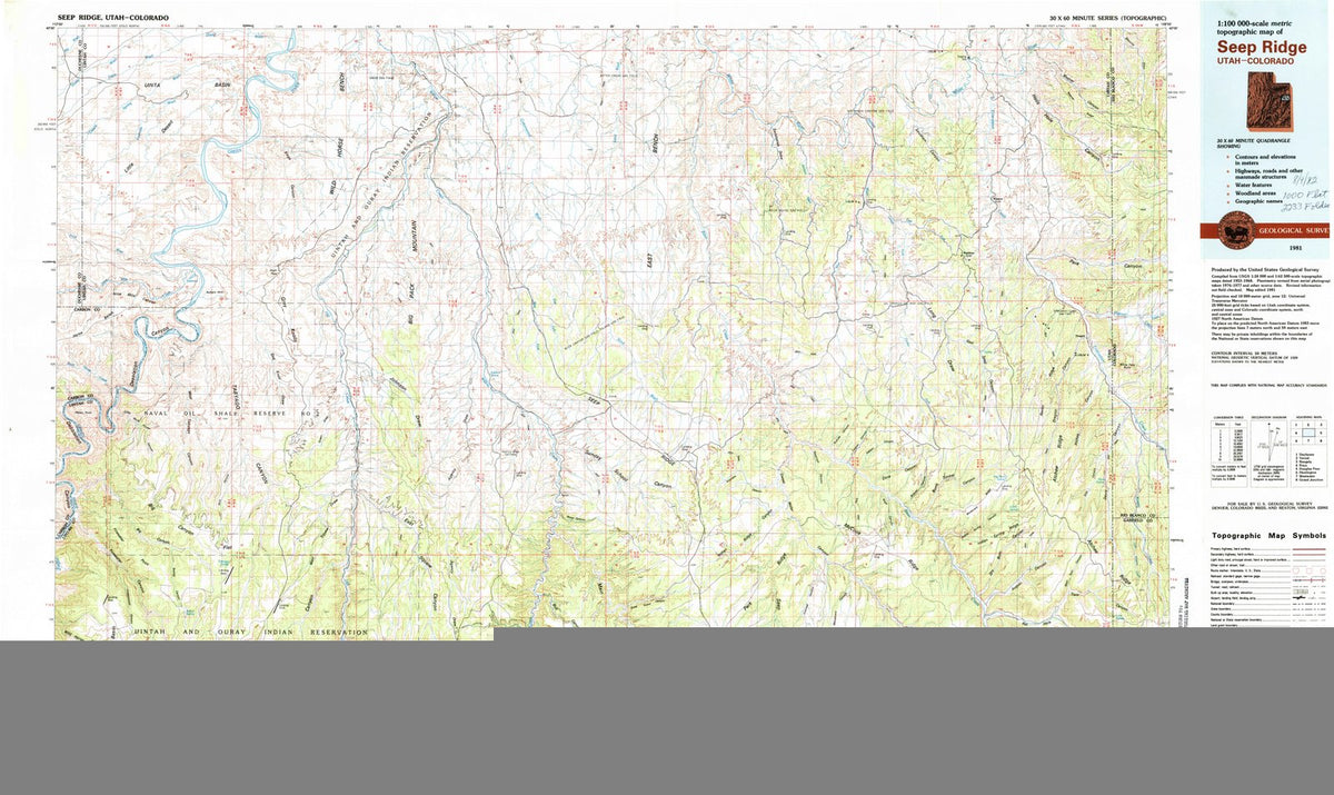 1981 Seep Ridge, UT - Utah - USGS Topographic Map