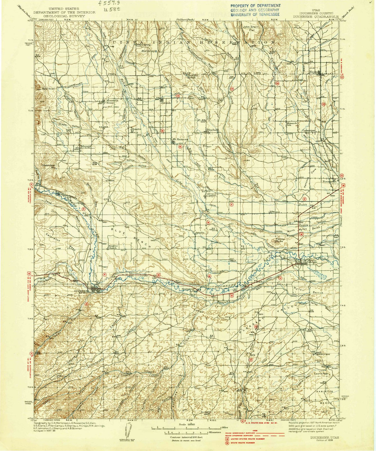 1939 Duchesne, UT - Utah - USGS Topographic Map