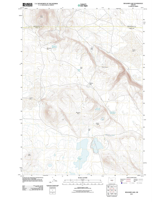 2011 Benjamin Lake, OR - Oregon - USGS Topographic Map