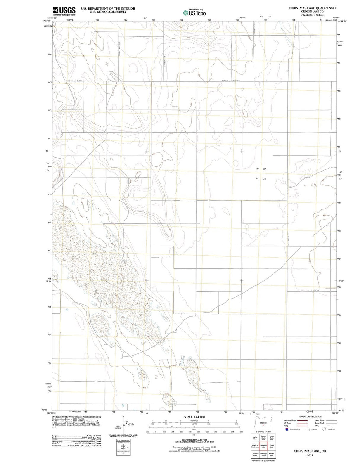 2011 Christmas Lake, OR - Oregon - USGS Topographic Map