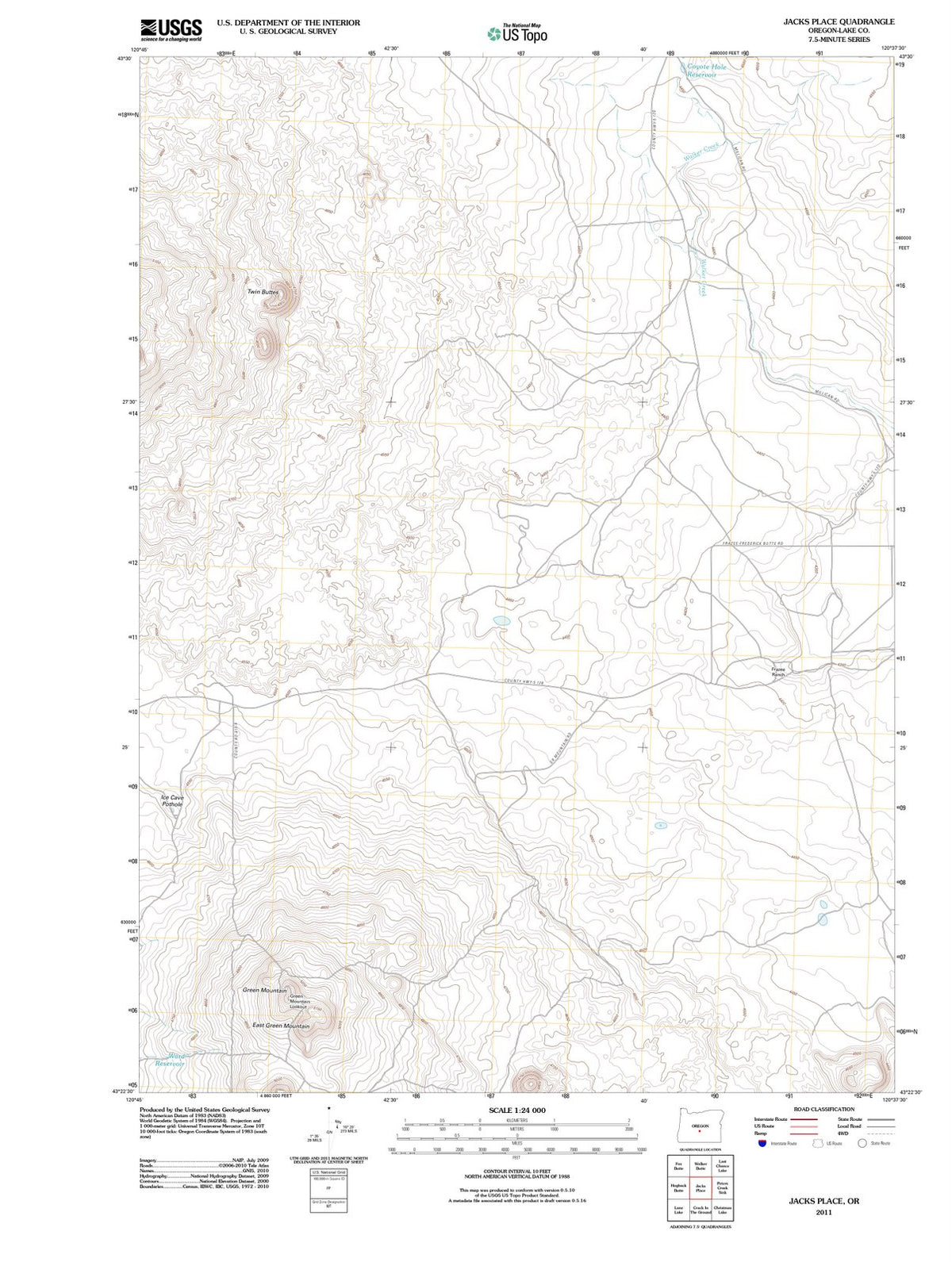 2011 Jacks Place, OR - Oregon - USGS Topographic Map