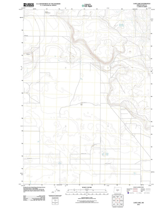2011 Lane Lake, OR - Oregon - USGS Topographic Map