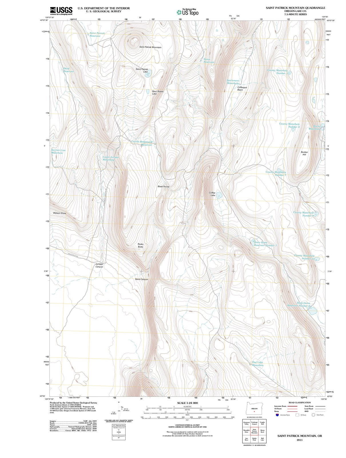 2011 Saint Patrick Mountain, OR - Oregon - USGS Topographic Map