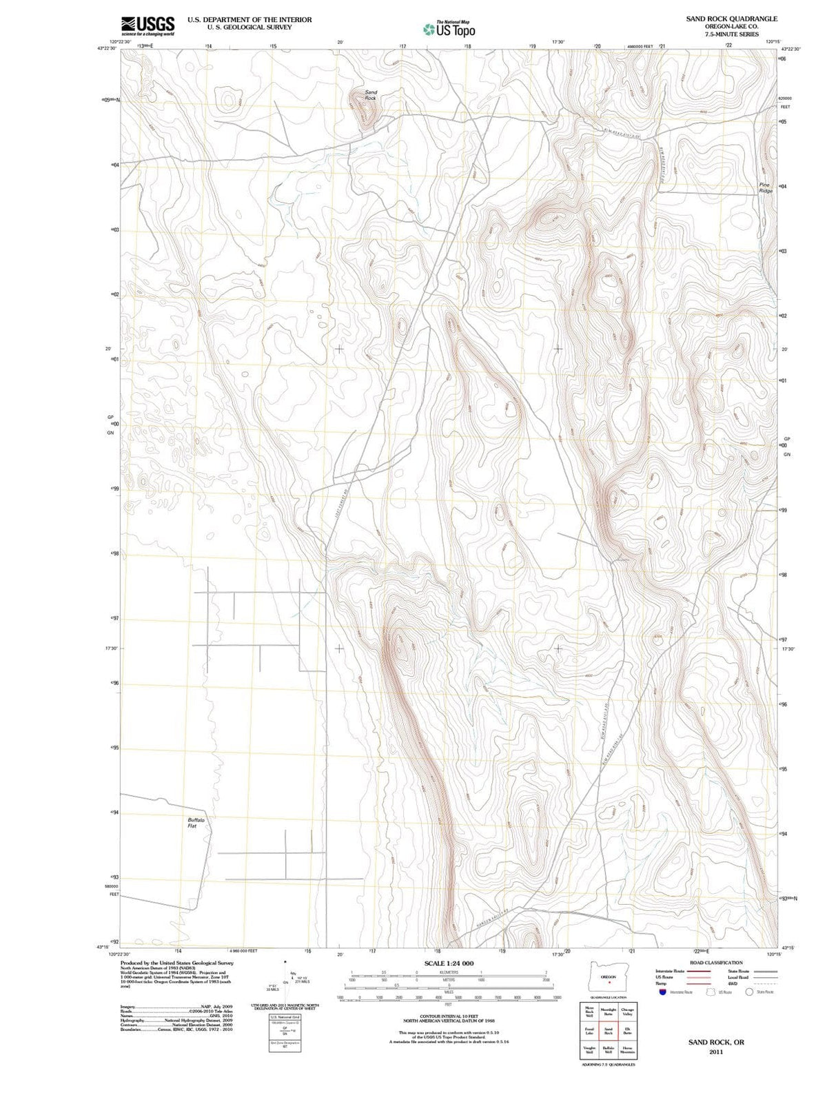 2011 Sand Rock, OR - Oregon - USGS Topographic Map