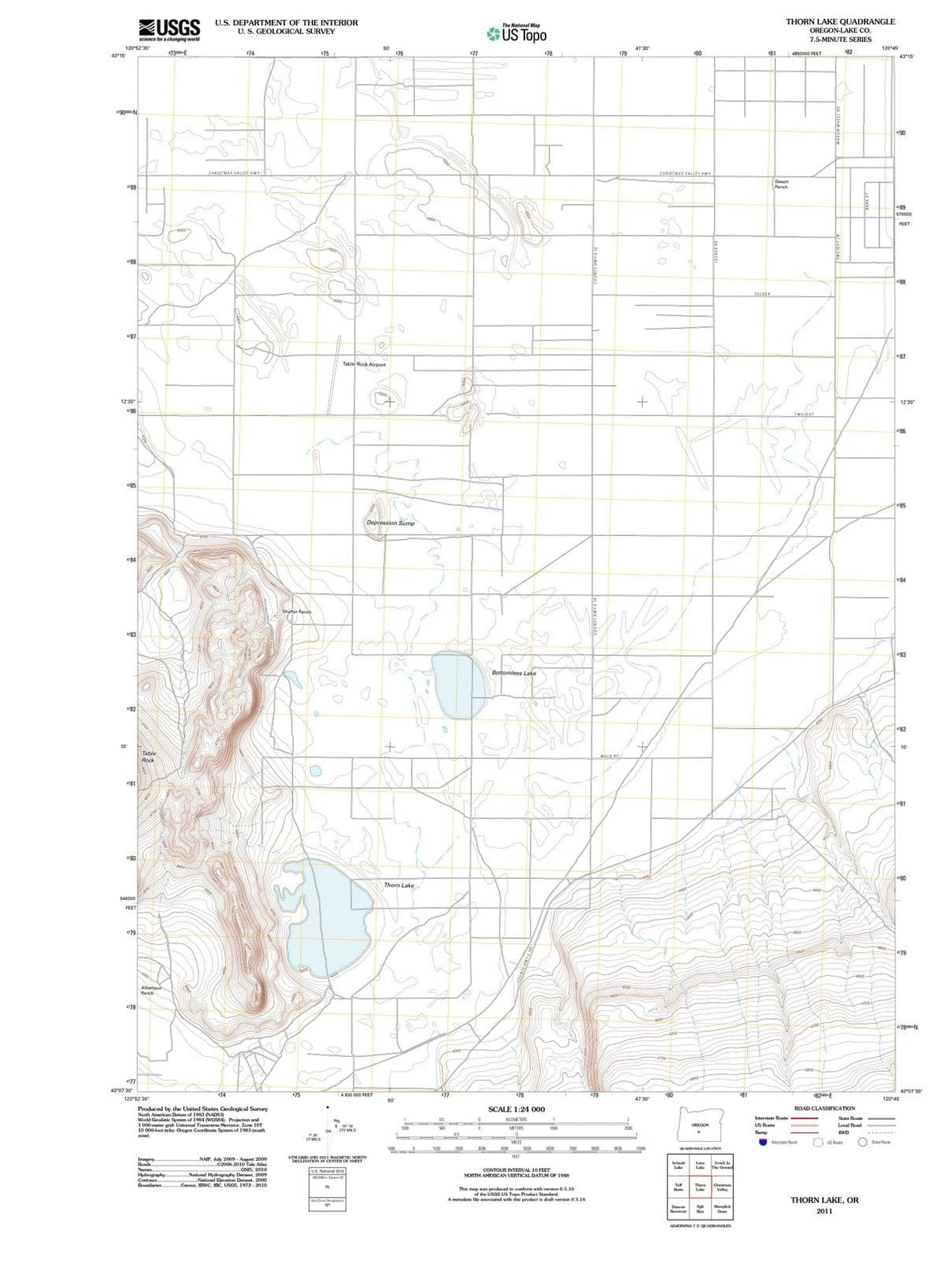 2011 Thorn Lake, OR - Oregon - USGS Topographic Map