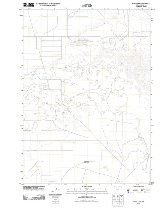 2011 Fossil Lake, OR - Oregon - USGS Topographic Map