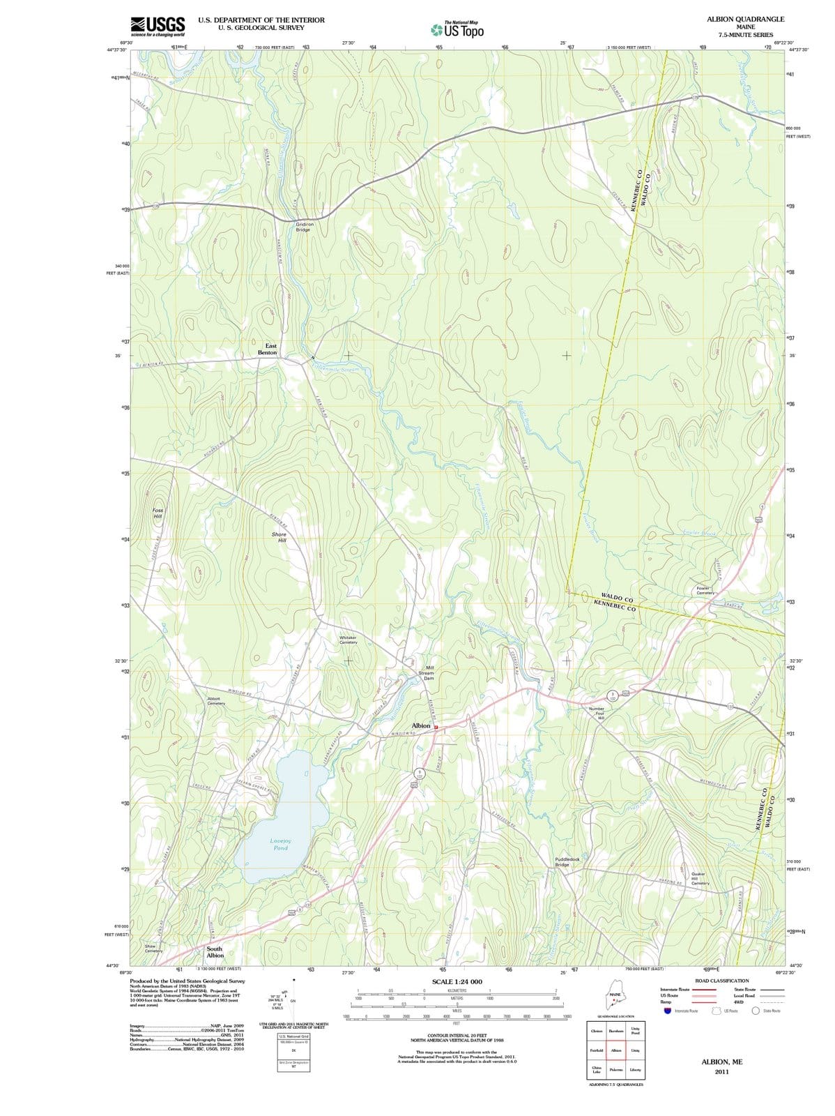 2011 Albion, ME - Maine - USGS Topographic Map