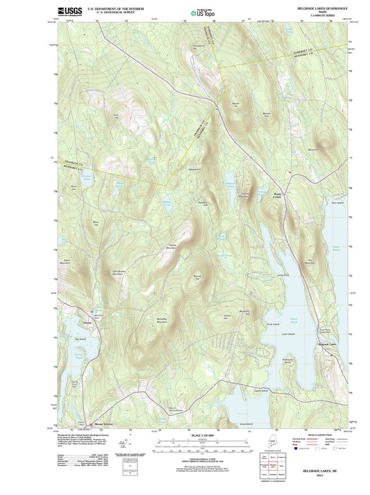 2011 Belgrade Lakes, ME - Maine - USGS Topographic Map