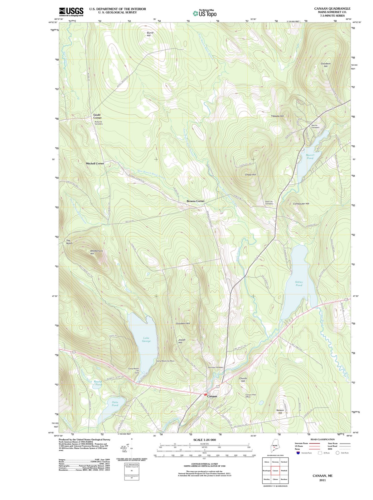 2011 Canaan, ME - Maine - USGS Topographic Map