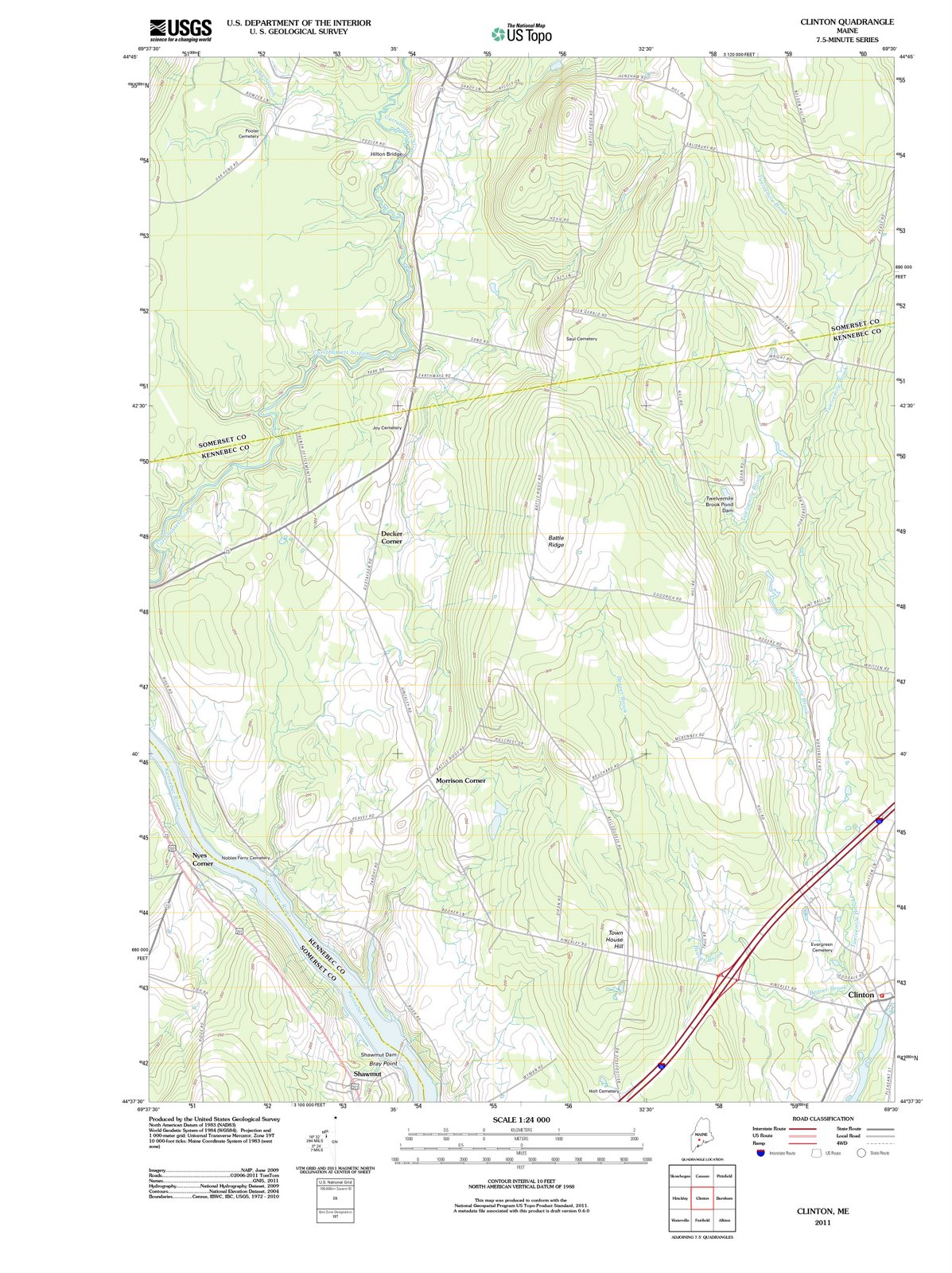 2011 Clinton, ME - Maine - USGS Topographic Map