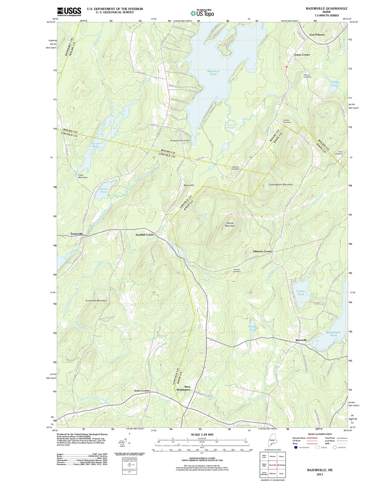 2011 Razorville, ME - Maine - USGS Topographic Map