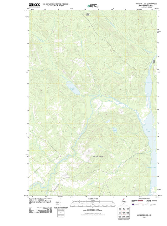 2011 Cunliffe Lake, ME - Maine - USGS Topographic Map