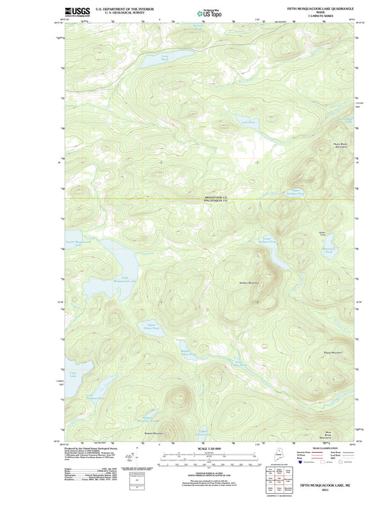 2011 Fifth Musquacook Lake, ME - Maine - USGS Topographic Map
