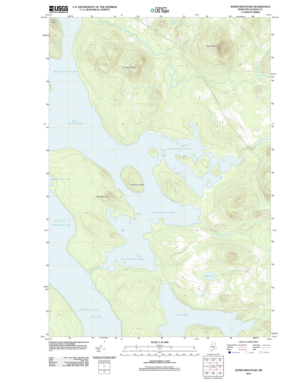 2011 Soper Mountain, ME - Maine - USGS Topographic Map