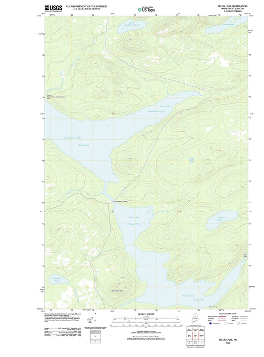 2011 Telos Lake, ME - Maine - USGS Topographic Map