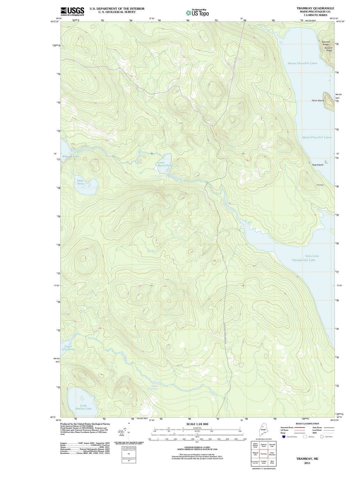2011 Tramway, ME - Maine - USGS Topographic Map